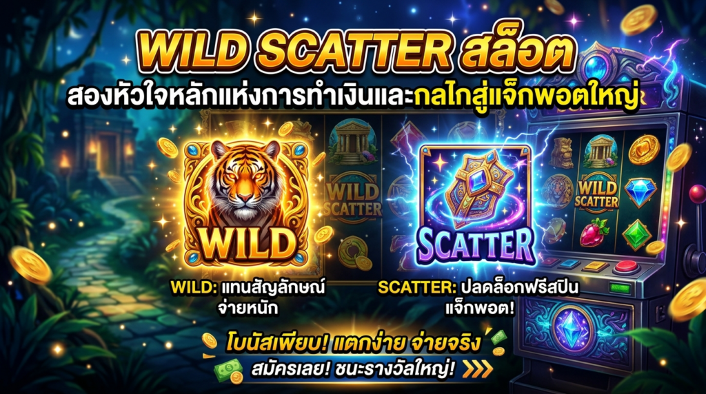 Wild Scatter สล็อต สองหัวใจหลักแห่งการทำเงินและกลไกสู่แจ็กพอตใหญ่